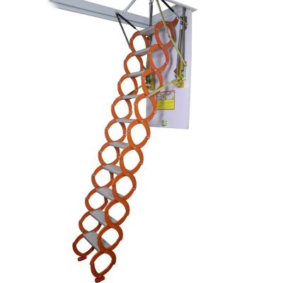 China Custom Aluminum Folding Ladders Orange Attic Retractable Stairs for sale