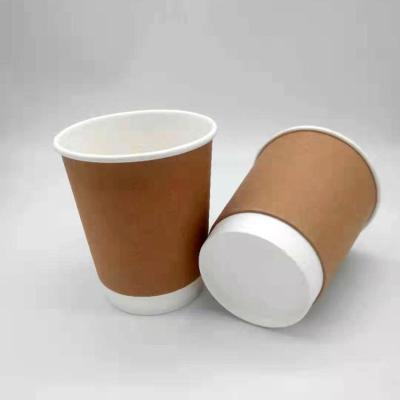 China Double Wall Disposable PE Coated Paper Raw Material Insulated Paper Cup Disposable Beverage Use High Quality Wholesale Price for sale