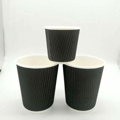 China Customized Disposable Hotel Paper Cup Lid Cover Glass Cup Cover Disposable Cup Cover With Logo Printing Ripple Wall 4oz for sale