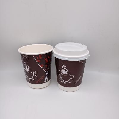 China 8OZ Disposable Double Sided Maker Wallpaper Coffee Cups With Lid for sale