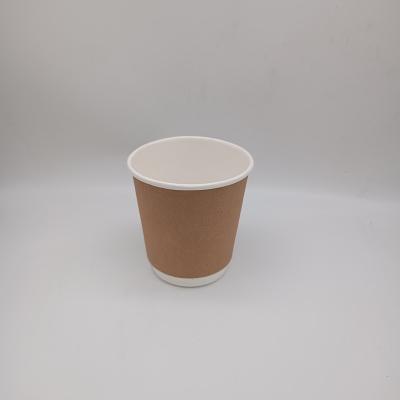 China Anqing Best 7oz Disposable Eco-Friendly Paper Cups Double Porcelain Kraft Paper Cups for sale