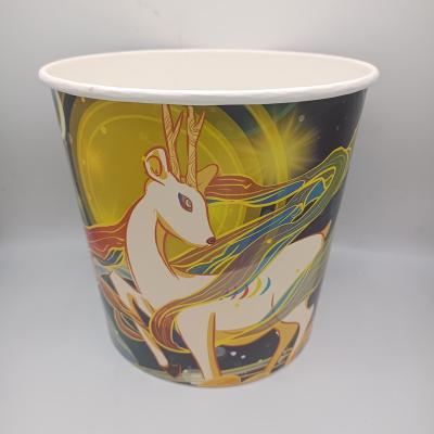 China Anqing 85oz Disposable Popcorn Paper Bucket With Deer On Them for sale