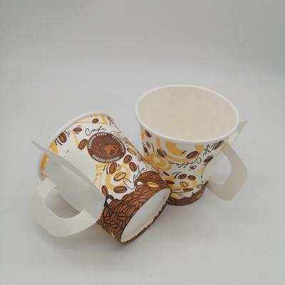 China With Handle 7oz Coffee Single Wall Paper Cup With Handle for sale