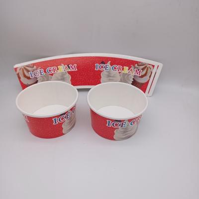 China Anqing Disposable Ice Cream Paper Cup Fan 3oz for sale