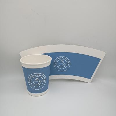 China Disposable Custom Printed Coated PE Paper Cup Fan For Hot Drinking 8OZ for sale