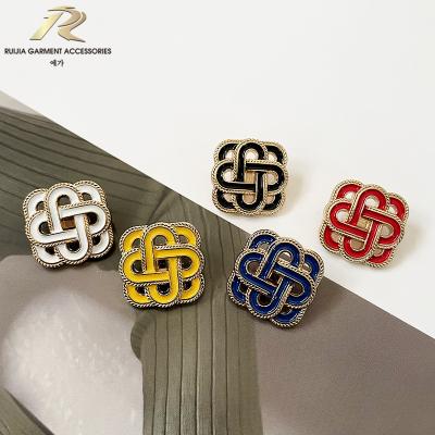 China Fashionable Oil Viable Zinc Alloy Imitation Zinc Alloy Leg Drip Shape Wave Metal Sewing Buttons With Rhinestone For Clothing for sale