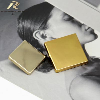 China Workable Square Zinc Alloy Leg Metal Suit Simple Design Overcoat Sewing Button For Clothes for sale