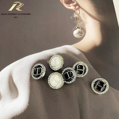 China Crystal Rhinestone Embellishments 12mm Viable Round Gold Metal Leg Sewing Shirt Buttons For Clothing for sale