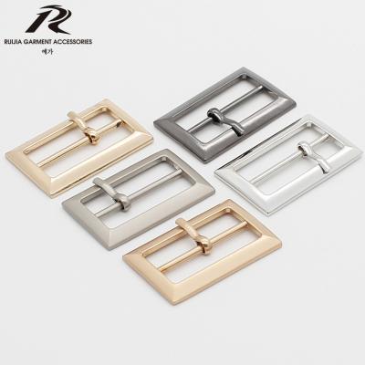 China Factory Price 20MM-58MM Hardware Square Bar Nickel Free Zinc Alloy Metal Corner Center Buckle With Pin For Belts And Coats for sale