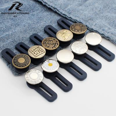 China Nickel Free Wholesale 17mm Brass Non Sew Button Adjustable Jeans Button Retractable Detachable Waist Extended Jeans Button For Women Men for sale