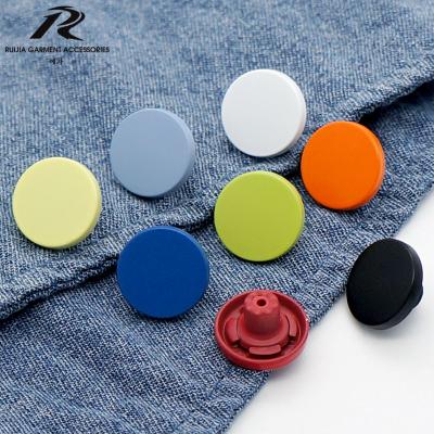 China High quality nickel free 15mm 17mm colorful flat metal leg button jeans zinc alloy buttons for sale