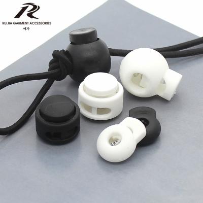 China Factory Direct Stain Nylon Nickel Free Spring Press Plastic Cord Strap End Lock Stopper for sale