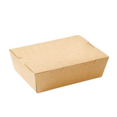 China Recyclable Disposable Bento Takeaway Biodegradable Kraft Paper Paper Box Food Packaging Salad Lunch Box for sale