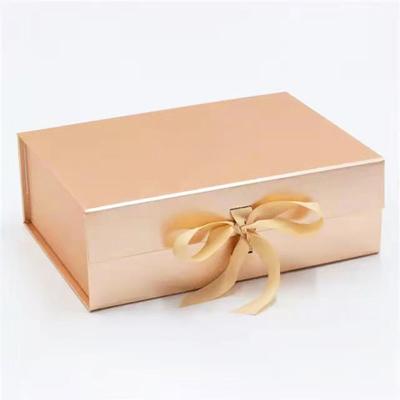 China Wholesales Clothes Recyclable Gift Packaging Box Magnet Collapsible Paper Box With Ribbon Closure Custom Folding Storage Box for sale