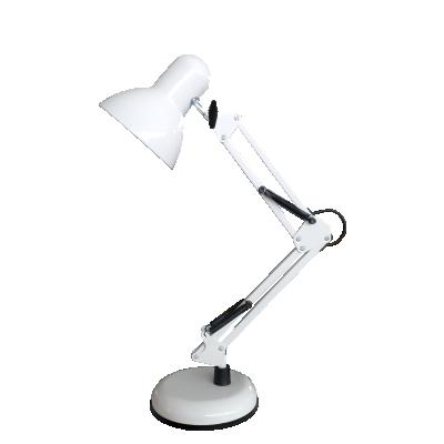 China Traditional Classic Metal Iron Reading Lamp 2 in 1 White Clamp Desk Lamp for sale