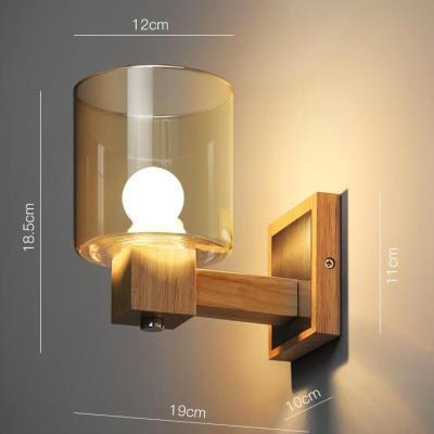 China Wall Lamp with Reading Light Modern Style New Products Decor Wall Lamp Wooden Glass Night Light for sale