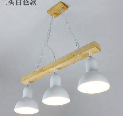 China Factory Direct Sale Modern Wooden Metal Chain Dining Three Lights Pendant Lighting Combination for sale