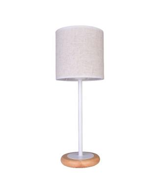 China Modern Wholesale Decorative Canvas Fabric Shade Around Wooden Kids Room Bedside Table Low Lamp for sale