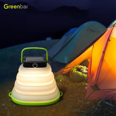 China Camping / Hiking USB Rechargeable Portable Camping Foldable Solar Lantern Tent Lamp Led Camping Light for sale