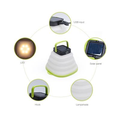 China Outdoor Folding Mini Tent Light Emergency Lamp LED USB Portable Solar Powered Lantern Lights LED Camping Light for sale