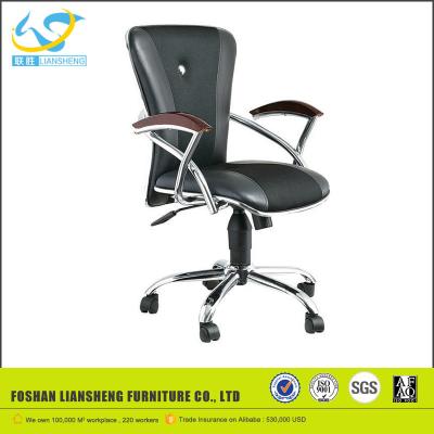 China Lift Chair PU Office Swivel Chair With Steel Armrest Wood Pad for sale