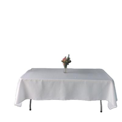 China Manufacturer Wholesale Washable White Durable Party Rectangle Tablecloths Cover for sale