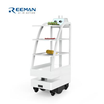 China restaurant & Hotel Provides Remote Control Position Food Cart Accurate Robot Delivery For Restaurant Food Dispensing Delivery Robot for sale