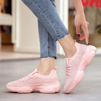 China New Arrival Flat Light Breathable Mesh Sports Shoes Women Sneakers Ladies Shoes Upper Casual Women for sale