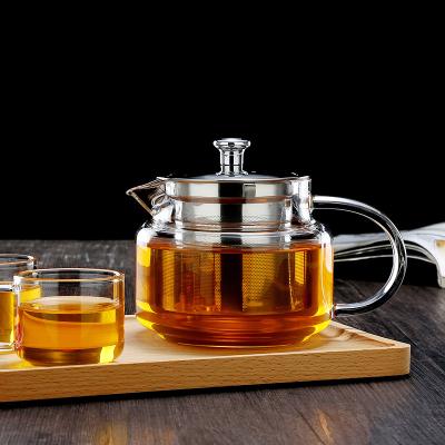 China Wholesale 400ml 500ml 600ml High Viable Borosilicate Clear Small Teapot Heat Resistant Glass Teapot With Stainless Steel Infuser for sale