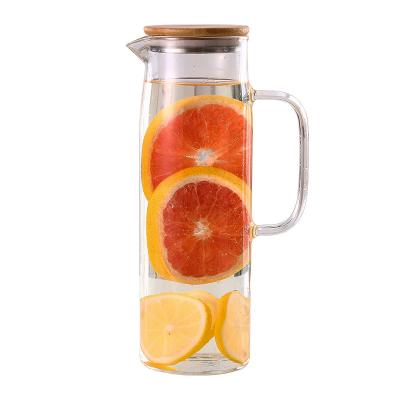 China Hot Selling Borosilicate Viable Water Pitcher Gallon Jug Water Jug High Quality Glass Water Carafe Jug for sale