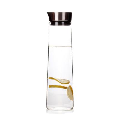 China Sale Glass Bottle Borosilicate Viable Hot Water Jug For Juice Cold Water And Hot Water Orange Pitcher for sale