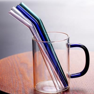 China Wholesale Viable Custom Logo 100% Food Grade Colorful Borosilicate Glass Straw Glass Bending Drinking Straws for sale