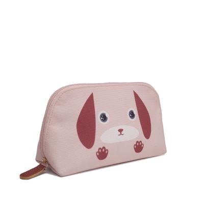 China Custom Recycled/Eco-friendly Cute Recycled/Eco-friendly PET Cloth Printing Cartoon Dog Eco-Friendly Kid Makeup Cosmetic Bag For Girl for sale