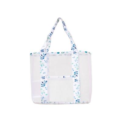 China New Design Mesh Clear Waterproof Recycled Pet Wash Summer Custom Beach Transparent Shoulder Tote Bag for sale