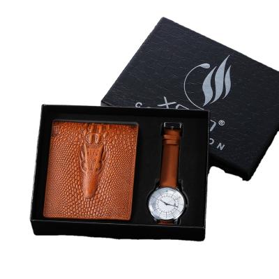 China Simple Hotel and Resort Gift Men, Casual, Personalized, Exquisite Gift Set, Casual Watch + Personalized Wallet (2pcs/set) for sale