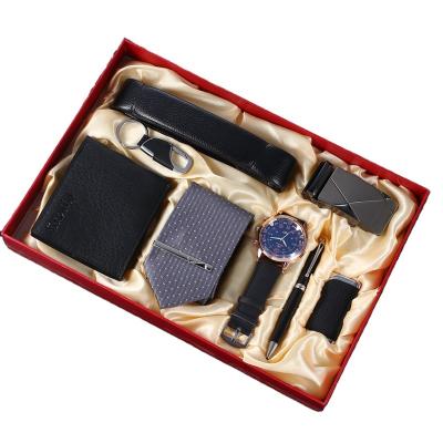 China Barber Shop Gift Men's Classic Creative Personality Exquisite Gift Set Watch+Belt+Wallet+Tie+Pen+Key Chain +Lighter (7pcs/set) for sale