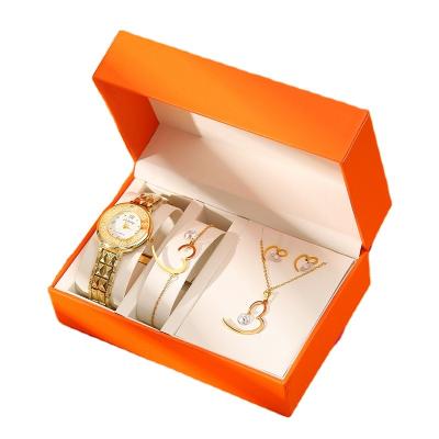 China Shiny temperament watch+bracelet+necklace+earrings (4pcs/set) of trend automotive personality fashion women gift love gift set for sale