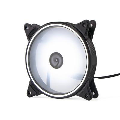 China Computer Case Factory Price DC 4Pin 12V Big Led Fans CPU Cooler Ventilador Para PC Computer Case White Light Cooling 12cm RGB Fan for sale