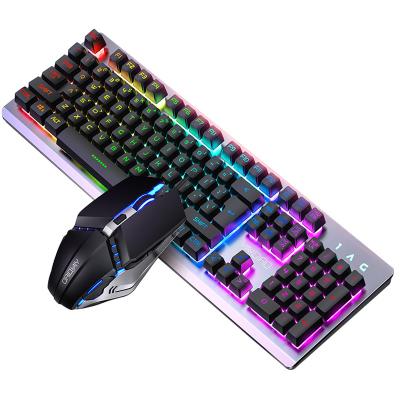 China For Sound Version RGB Marquee Home Office LED Control Keyboard and Mouse Gamer Keyboard Combo Set Gaming for sale