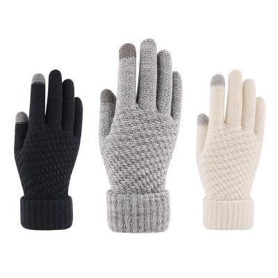 China The new daily life touch screen gloves for men and women to keep warm and thick knit gloves for autumn and winter for sale