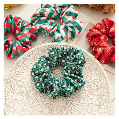 China Lovely Elastic Hair Bands Christmas Ornament Autumn And Winter Printing Hair Scrunchies Hair Accessories for sale