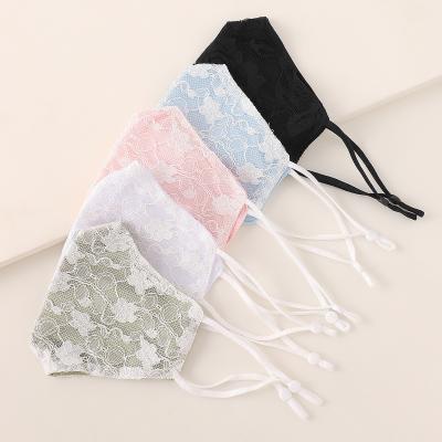 China Comfortable Ultraviolet Ray Lace Double Layer Dustproof Breathable Mask Hanging Typeface Eye Masks Customization for sale