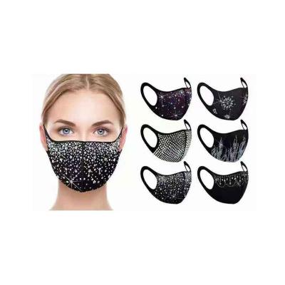 China Hot Selling Cotton Fashion Diamond Jewelry Hot Water Mask, Halloween Mask Party Cloth Mask for sale