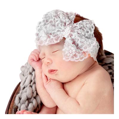 China Popular Lace Bow Headband Baby Hairband Elastic Hair Band Acsesories for sale