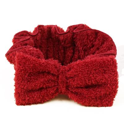 China Fairy Face Wash Lovely Girl Hair Bowknot Edge Gas Plush Hair Band Cute Wide Elastic Hair Ribbon for sale