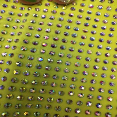 China Elastic Rhinestone Mesh Stretch Mesh Fabric Flatback Rhinestone Crystal Mesh Fabric For Making Dress for sale