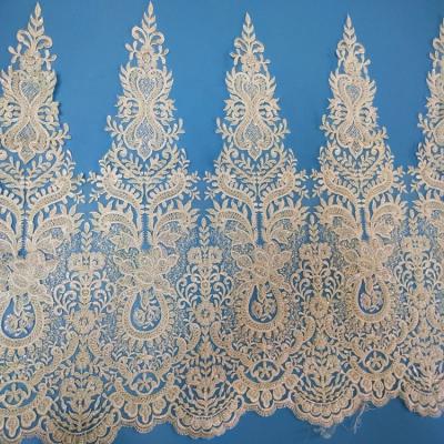 China Wholesale Viable Bridal Decorative White Border Patch 3d Lace Bridal Lace Trimming For Wedding Dress for sale