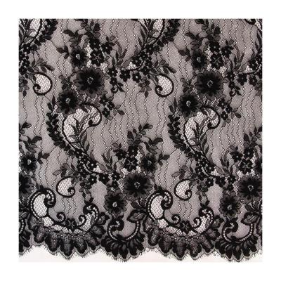 China Breathable Embroidery Lace Accessories Wedding Curtain Tablecloth Wedding Stage Decoration Handmade DIY Material Fabric for sale