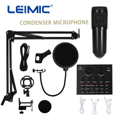 China Microphone BOM 800 Microphone Studio Condenser Condenser Sound Card Recording Microphone MIC Cable Condenser for sale