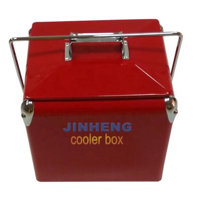 China Viable Classic Portable 13L Retro Metal Cooler Box Aluminum Alloy for sale